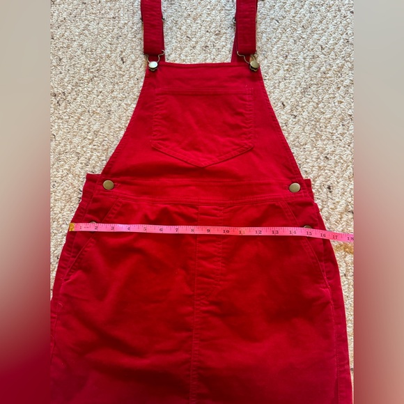 *3 for $9* Red Mini Overalls Dress - Picture 6 of 10